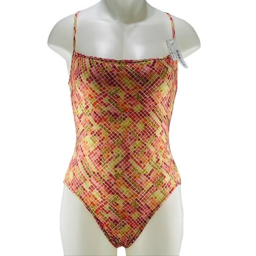 Colorful Mosaic Print One-Piece Swimsuit By I.N.C. Size S